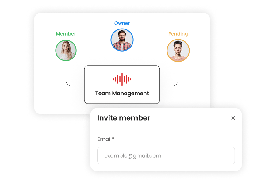 Invite your team on Transcri